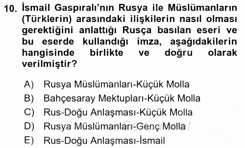 Çağdaş Türk Edebiyatları 1 2015 - 2016 Dönem Sonu Sınavı 10.Soru