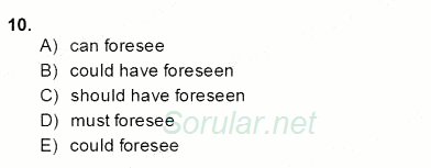 Bağlamsal Dilbilgisi 2 2013 - 2014 Dönem Sonu Sınavı 10.Soru