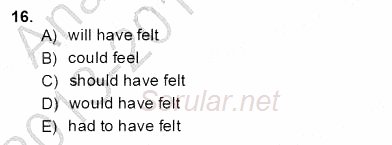 Bağlamsal Dilbilgisi 2 2013 - 2014 Dönem Sonu Sınavı 16.Soru