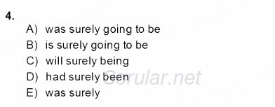 Bağlamsal Dilbilgisi 2 2013 - 2014 Dönem Sonu Sınavı 4.Soru