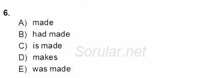 Bağlamsal Dilbilgisi 2 2013 - 2014 Dönem Sonu Sınavı 6.Soru