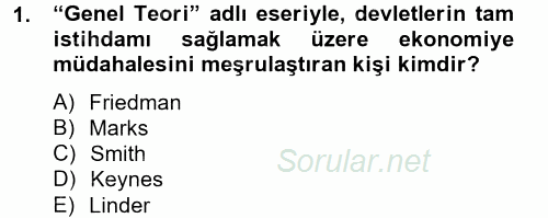 Uluslararası Kamu Maliyesi 2012 - 2013 Dönem Sonu Sınavı 1.Soru