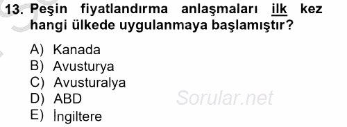 Uluslararası Kamu Maliyesi 2012 - 2013 Dönem Sonu Sınavı 13.Soru