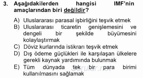 Uluslararası Kamu Maliyesi 2012 - 2013 Dönem Sonu Sınavı 3.Soru