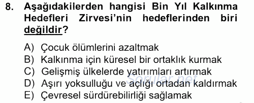 Uluslararası Kamu Maliyesi 2012 - 2013 Dönem Sonu Sınavı 8.Soru