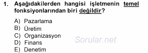 Kamu Özel Kesim Yapısı Ve İlişkileri 2012 - 2013 Ara Sınavı 1.Soru