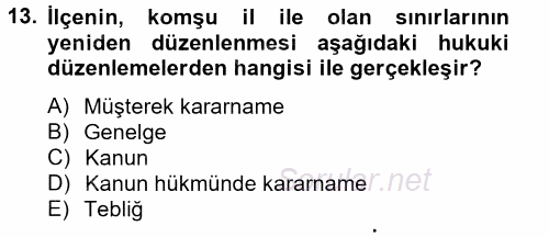 Kamu Özel Kesim Yapısı Ve İlişkileri 2012 - 2013 Ara Sınavı 13.Soru