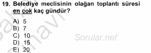 Kamu Özel Kesim Yapısı Ve İlişkileri 2012 - 2013 Ara Sınavı 19.Soru