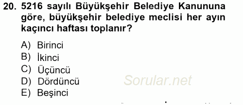 Kamu Özel Kesim Yapısı Ve İlişkileri 2012 - 2013 Ara Sınavı 20.Soru