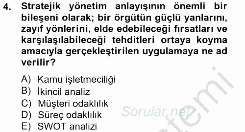 Kamu Özel Kesim Yapısı Ve İlişkileri 2012 - 2013 Ara Sınavı 4.Soru