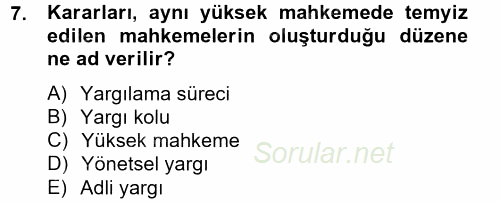 Kamu Özel Kesim Yapısı Ve İlişkileri 2012 - 2013 Ara Sınavı 7.Soru