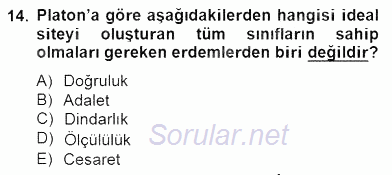 İlkçağ Felsefesi 2012 - 2013 Dönem Sonu Sınavı 14.Soru