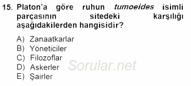 İlkçağ Felsefesi 2012 - 2013 Dönem Sonu Sınavı 15.Soru