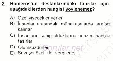 İlkçağ Felsefesi 2012 - 2013 Dönem Sonu Sınavı 2.Soru