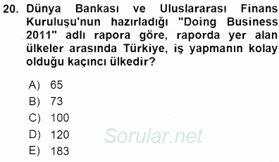 Dış Ticarette Girişimcilik 2015 - 2016 Ara Sınavı 20.Soru