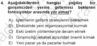 Dış Ticarette Girişimcilik 2015 - 2016 Ara Sınavı 4.Soru