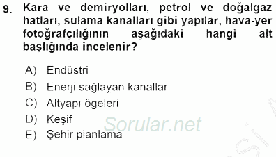 Fotoğrafın Kullanım Alanları 2015 - 2016 Ara Sınavı 9.Soru