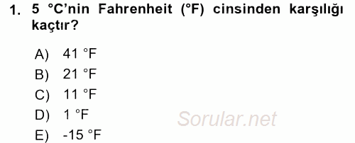 Tarımsal Meteoroloji 2016 - 2017 Ara Sınavı 1.Soru