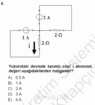 Devre Analizi 2013 - 2014 Tek Ders Sınavı 4.Soru