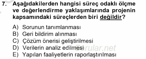 Ölçme Ve Değerlendirme 2012 - 2013 Dönem Sonu Sınavı 7.Soru