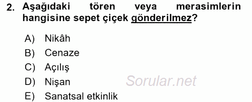 Sosyal Davranış ve Protokol 2017 - 2018 Dönem Sonu Sınavı 2.Soru