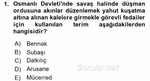 Osmanlı Yenileşme Hareketleri (1703-1876) 2016 - 2017 Ara Sınavı 1.Soru