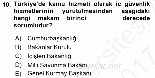 Suç Sosyolojisi 2016 - 2017 Ara Sınavı 10.Soru