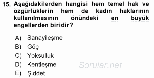 Suç Sosyolojisi 2016 - 2017 Ara Sınavı 15.Soru