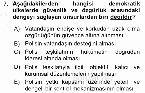 Suç Sosyolojisi 2016 - 2017 Ara Sınavı 7.Soru
