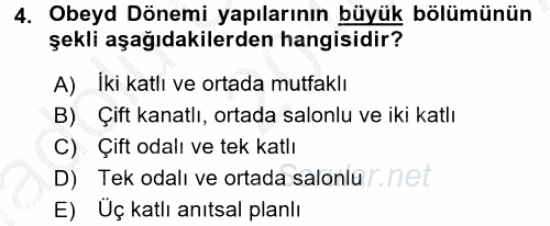 Eski Mezopotamya ve Mısır Tarihi 2016 - 2017 Ara Sınavı 4.Soru