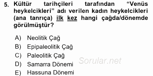 Eski Mezopotamya ve Mısır Tarihi 2016 - 2017 Ara Sınavı 5.Soru