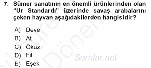Eski Mezopotamya ve Mısır Tarihi 2016 - 2017 Ara Sınavı 7.Soru