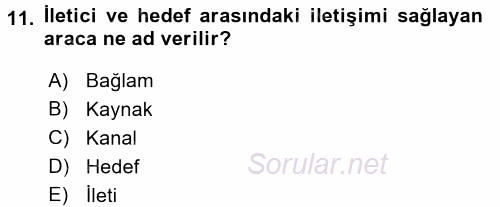 Aile Yapısı ve İlişkileri 2017 - 2018 3 Ders Sınavı 11.Soru