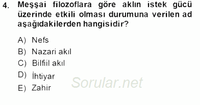 Türk Düşünce Tarihi 2014 - 2015 Dönem Sonu Sınavı 4.Soru