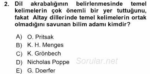 Çağdaş Türk Yazı Dilleri 1 2015 - 2016 Ara Sınavı 2.Soru