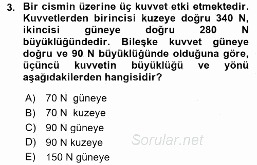 Okulöncesinde Fen Eğitimi 2015 - 2016 Dönem Sonu Sınavı 3.Soru