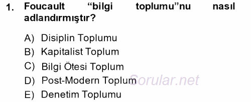 Yeni Teknolojiler ve Çalışma Hayatı 2014 - 2015 Ara Sınavı 1.Soru