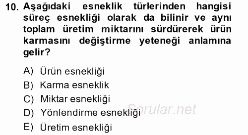 Yeni Teknolojiler ve Çalışma Hayatı 2014 - 2015 Ara Sınavı 10.Soru