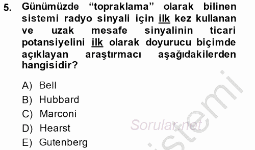 Yeni Teknolojiler ve Çalışma Hayatı 2014 - 2015 Ara Sınavı 5.Soru