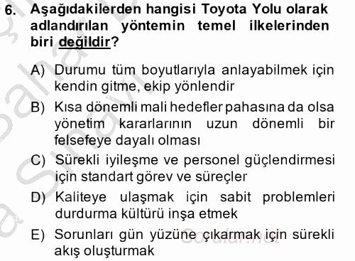 Yeni Teknolojiler ve Çalışma Hayatı 2014 - 2015 Ara Sınavı 6.Soru