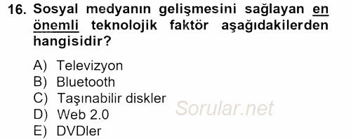 Film ve Video Kültürü 2012 - 2013 Dönem Sonu Sınavı 16.Soru