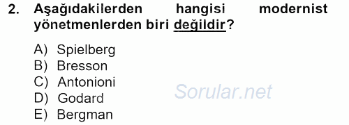 Film ve Video Kültürü 2012 - 2013 Dönem Sonu Sınavı 2.Soru
