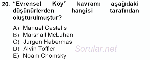 Film ve Video Kültürü 2012 - 2013 Dönem Sonu Sınavı 20.Soru