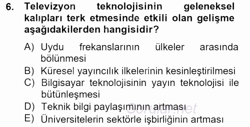 Film ve Video Kültürü 2012 - 2013 Dönem Sonu Sınavı 6.Soru