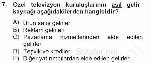 Film ve Video Kültürü 2012 - 2013 Dönem Sonu Sınavı 7.Soru