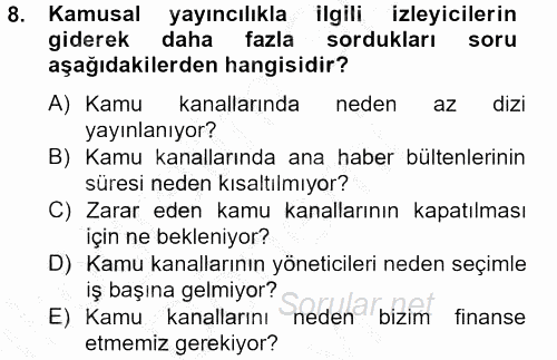 Film ve Video Kültürü 2012 - 2013 Dönem Sonu Sınavı 8.Soru