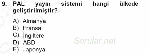 Film ve Video Kültürü 2012 - 2013 Dönem Sonu Sınavı 9.Soru