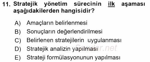 Halkla İlişkiler Yönetimi 2017 - 2018 Ara Sınavı 11.Soru