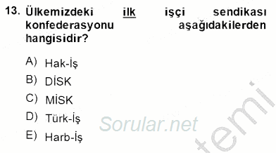 Sosyal Politika 1 2014 - 2015 Ara Sınavı 13.Soru