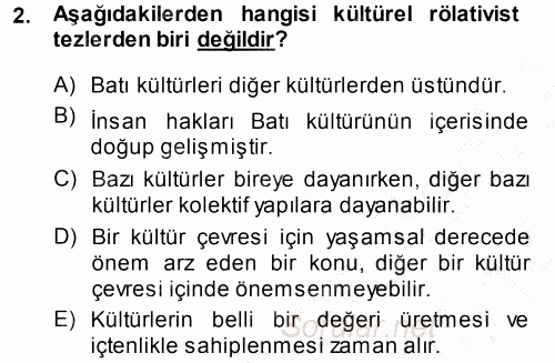 İnsan Hakları ve Demokratikleşme Süreci 2013 - 2014 Ara Sınavı 2.Soru